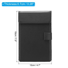 PATIKIL 7.5"x4.7" A6 PU Leather Clipboard, Black Business Padfolio Organizer Binder Resume Legal Document Folder Holder Writing Pad for Office