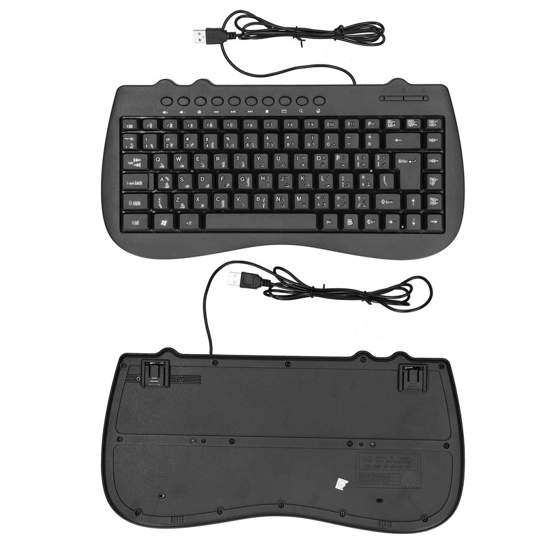 USB Keyboard Durable Plastic 87 Keys KB‑301B Keypads General Ergonomically