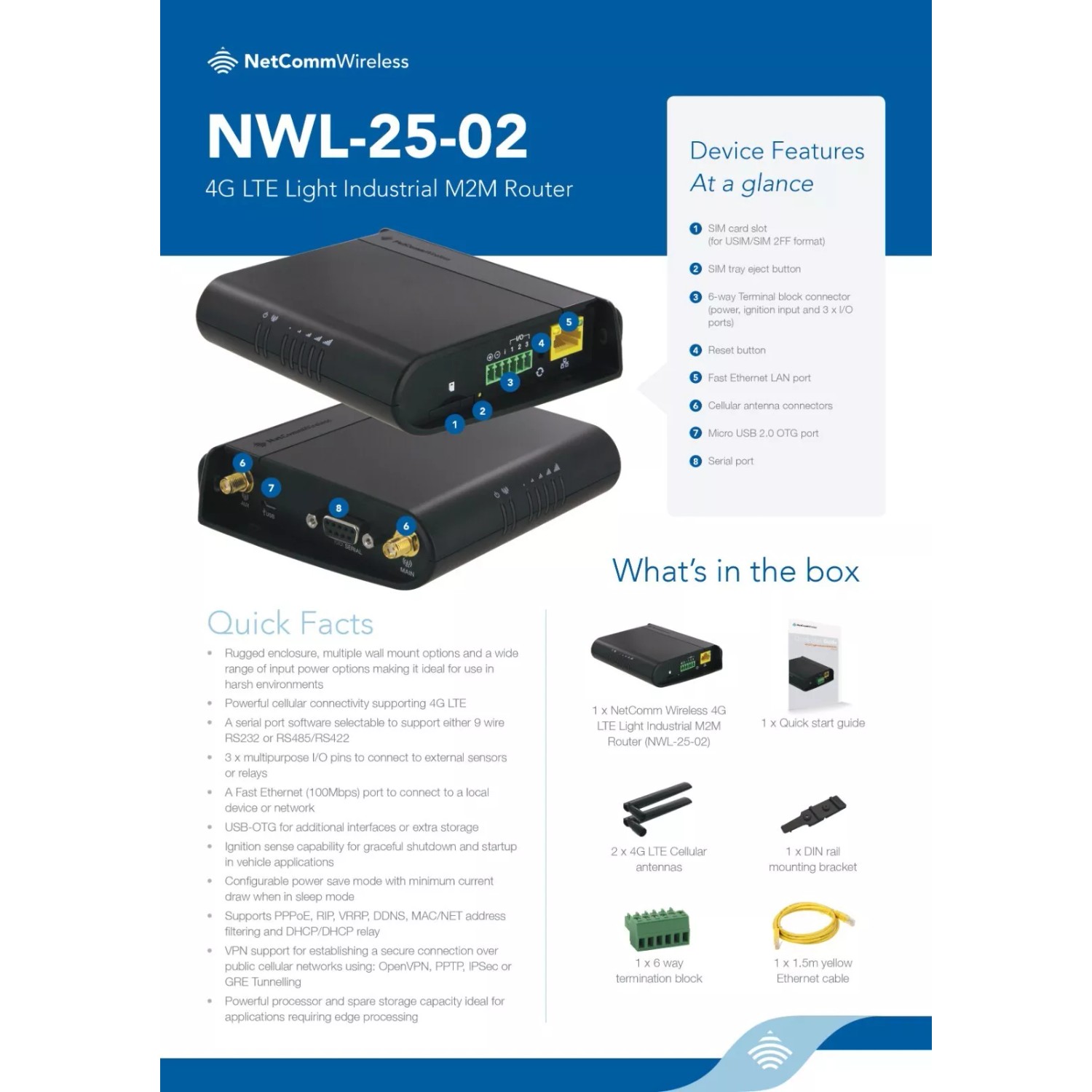 NetComm NEW NetComm Wireless 4G LTE Light Industrial M2M Router NWL-25 ...
