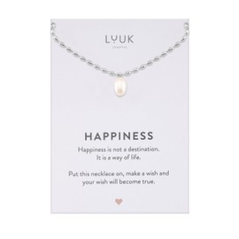 LUUK LIFESTYLE Feminine necklace with pearl pendant for a mermaid I beach look, jewlery for summer I vacation I festival, boho style, silver