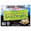 Crown Prince, Skinless & Boneless Sardines in Olive Oil, 3.75