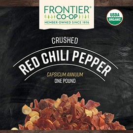 Frontier Co-op Chili Peppers, Red Crushed, Certified Organic, Kosher, Non-irradiated | 1 lb. Bulk Bag | Capsicum annuum L.