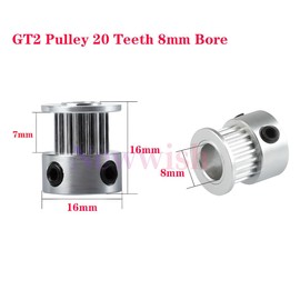 Newwish GT2 Pulley 20 Teeth 8mm Bore Width 6mm 20T Timing Pulley Wheel 8mm Bore for 6mm Width GT2 Timing Belt for 3D Printer,CNC.(10pcs)