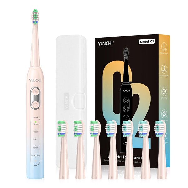 YUNCHI Electric Toothbrush for Adults and Kids, Sonic Rechargeable Battery