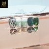 Deep Green Handmade Nail Tips - Short Straight Coffin /