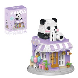 WULOBOOI Street View Photo Studio Mini Building Blocks,878 Pieces Cute Panda Animal Micro Building Sets,Simulation Architecture Construction Toy,Creative Gifts for Adults Boys Girls 12+