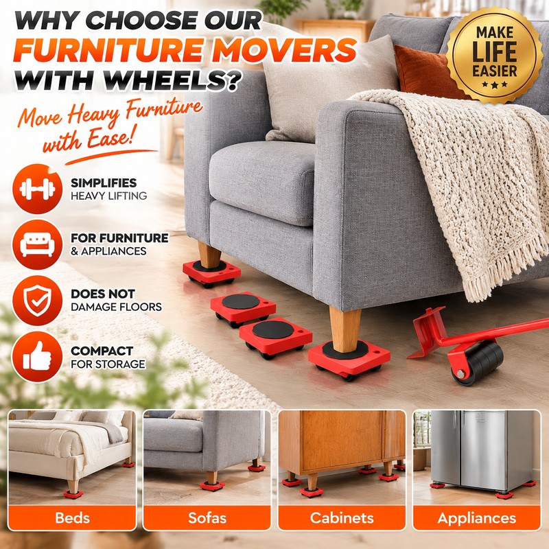 Furniture Moving Roller Set for Easy Furniture Relocation – ABS