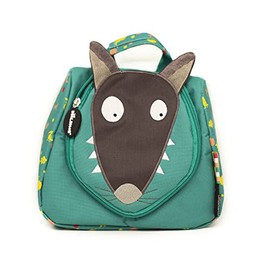 Loup by Auzou x Les Déglingos Wolf Toiletry Bag for Children and Babies for Boys and Girls Practical Green Wolf, Green, Wolf