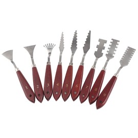 9PCS Professional Spatula Paint Mixture Scraper Set Artist Oil Painting Palette Knife