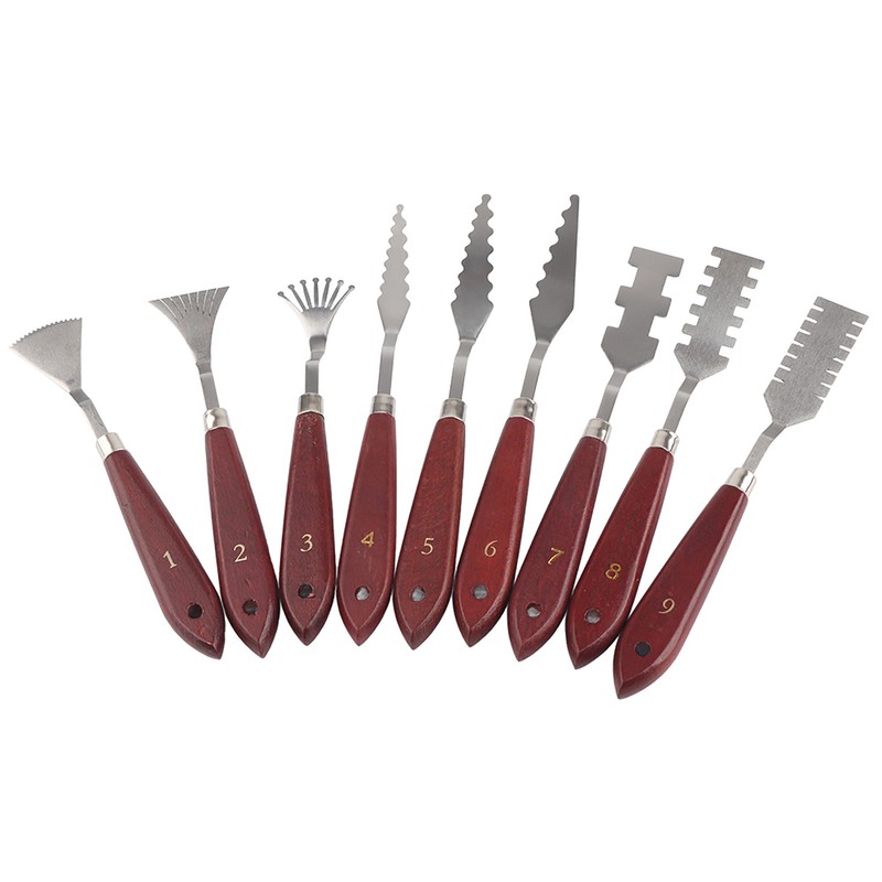 9PCS Professional Spatula Paint Mixture Scraper Set Artist Oil Painting