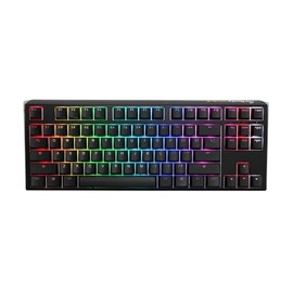 Ducky One 3 Black 80% Mechanical Keyboard: Quack Mechanics Dampening, Hot-Swappable Cherry Silent Red Switches, High-Density PBT Doubleshot Keycaps, RGB, US, Black