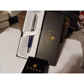 CROSS CALAIS METALLIC BLUE AND CHROME BALLPOINT PEN BRAND NEW BIRTHDAY GIFT