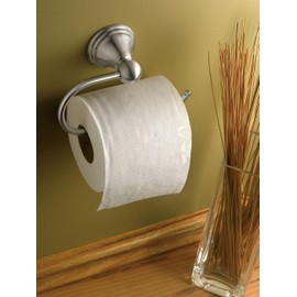 Moen Preston Collection Spot Resist Brushed Nickel Single Post Toilet Paper Holder, Wall Mounted Toilet Roll Holder, DN8408BN