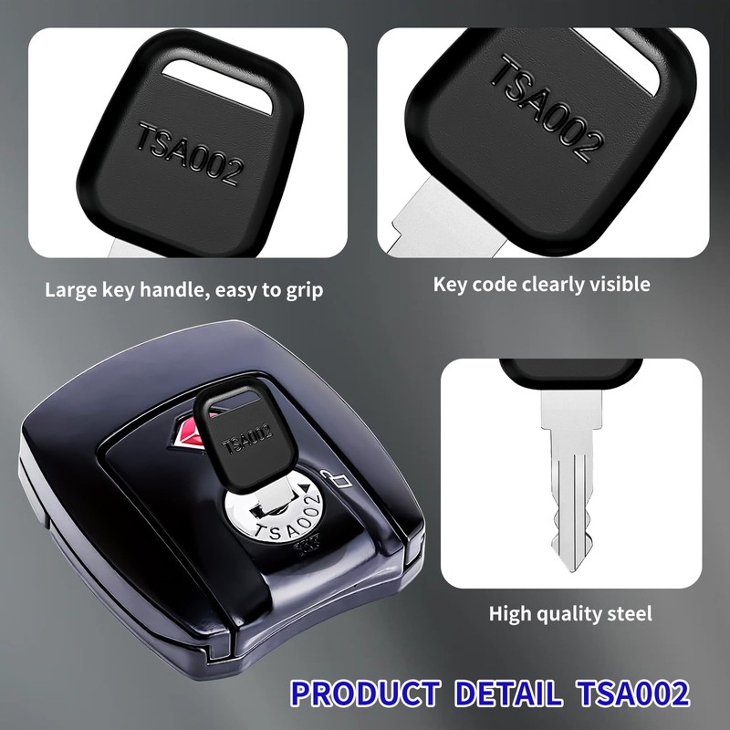 4PCS TSA007 TSA002 Universal Master Luggage Keys, Compatible with Password