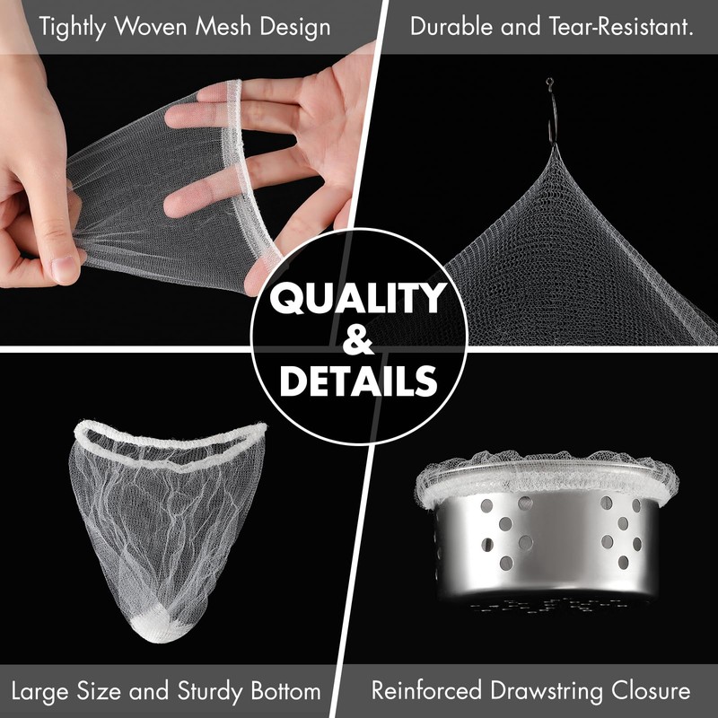 200 Pack Kitchen Sink Strainer Mesh Bag, Anti-Clogging Disposable Sink