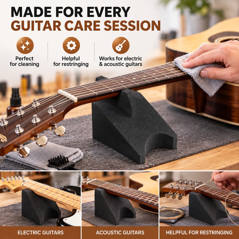 Guitar Neck Rest for Cleaning & String Changes – ABS