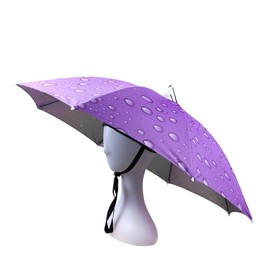 JANGANNSA Fishing Umbrella Hat Folding Sun Rain Cap Adjustable Multifunction Outdoor Headwear (Purple)