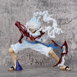 One Piece Figures, Luffy Figure Thunderbolt Five Speed Nika Luffy Statue 16cm/6.3inch Cartoon Doll Anime Action Figure Collection Ornament Model Gift