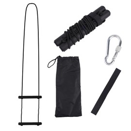 2-Step Boat Rope Ladder, Portable Foldable Assist Folding Boarding Outdoor Climbing Aider Ladder for Inflatable Boat Sailboat Kayak Motorboat Canoeing (100kg Load Capacity)