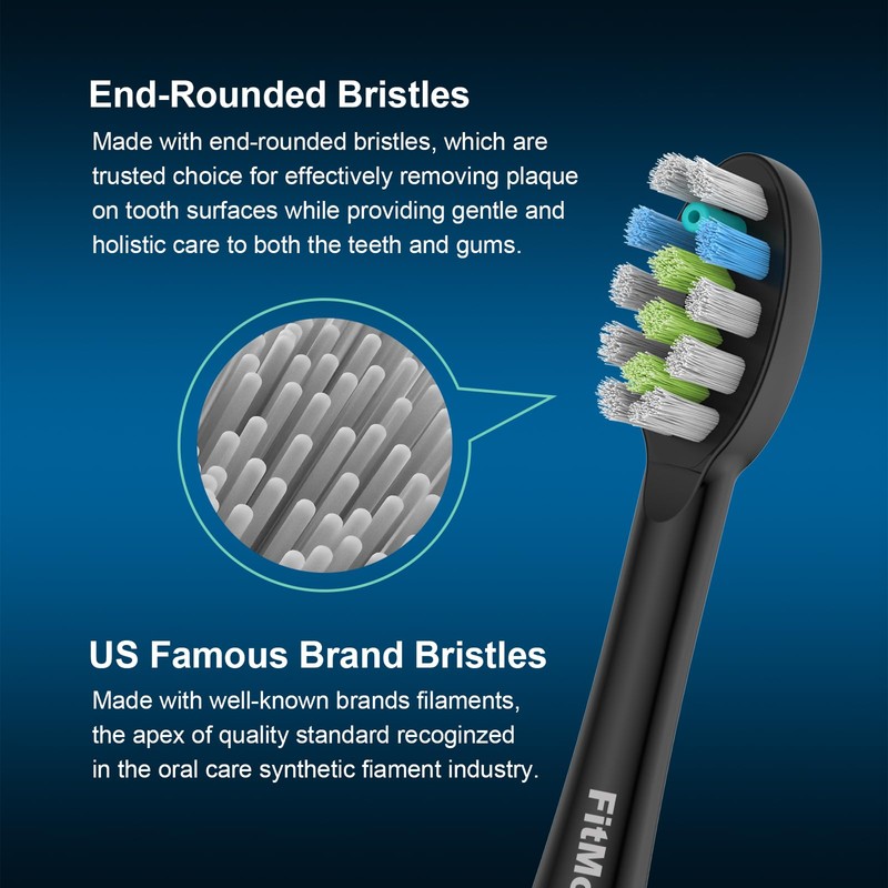 FitMount 6 Pack Toothbrush Replacement Heads Compatible with WaterPik Sonic