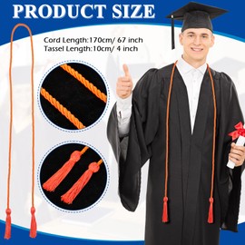 Woanger 26 Pcs 2025 Graduation Cords with Tassel Bulk 67 Inch Braided Honor Tassels Cords Graduation Tassel for Bachelor Gown Students Graduation Ceremony Party Decoration Props Accessories, 13 Color