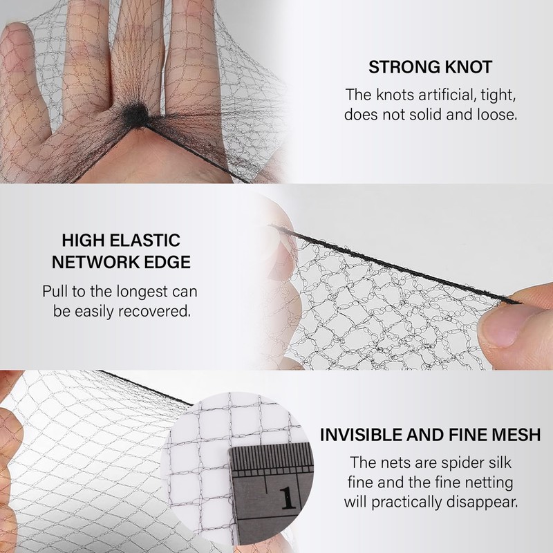 Invisible Elastic Hair Nets with Bobby Pins for Ballerina Buns