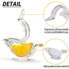 Manual Lemon Squeezer and Fruit Juicer - 2Pcs Acrylic Hand Juicer for Citrus Slices