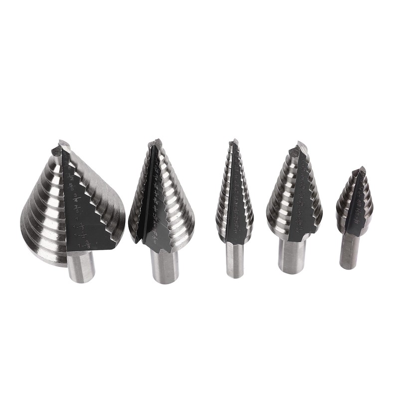 5Pcs Step Drill Bit Set Alloy Steel High Accuracy Multifunctional