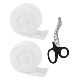 KEMUZ Elastic Mesh Wound Dressing, Fix Mesh Tube Bandage, Elastic Mesh Bandage, Roll Elastic Net Dressing, Elastic Bandage, with 1 Medical Scissors (2 m x 1.5 cm)