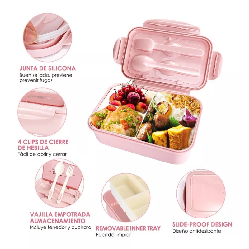 Aosihui Caja Fiambrera Kit 27pz Con 1400ml Loncheras Vajilla Y
