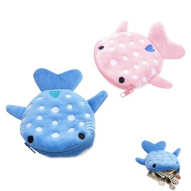 Shark Coin Purse, 2 Pieces Mini Sweet Purses Small Cartoon Coin Bag Funny Zipper Cosmetic Bag Headphone Purse Small Items Bags for Women Shark Purse