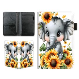 KUJKBFWJ Funny Elephant - Server Books for Waitress - Cute Server Guest Book with Zipper Pocket & Note Pad Holder | PU Leather Waiter Book Organizer, Fit for Apron - Server Wallet