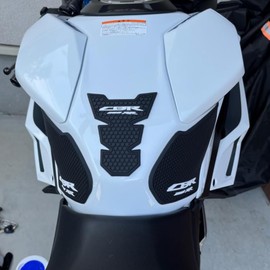 2017-2022 2023 For Honda CBR250RR CBR250 RR CBR250RR Motorcycle Tank Pad Anti Slip Tank Pad Protective Sticker Side Tank Pad Traction Pad (CBR250RR Logo White)