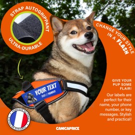 Set of 2 Customisable Tactical Dog Harness Tags - 2 Velcro Patches Compatible with Julius, OneTigris, Rabbitgoo Harnesses, etc. Original Safety Accessory (Navy 11 x 3 cm)