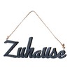 Lettering "Zuhause L45 cm Black Wooden Door Sign Home Hanging