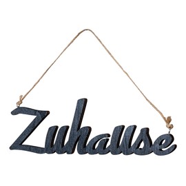 Lettering "Zuhause L45 cm Black Wooden Door Sign Home Hanging Wall Decoration Letters Wall Object Hanger Wall Picture Decoration