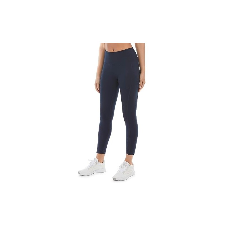 Danskin Women's Double Brushed 7/8 Leggings, Neo Navy, Medium