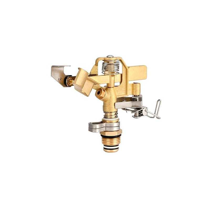 Eden 16032 Brass Impact Sprinkler, Heavy Duty Sprinkler Head, Adjustable