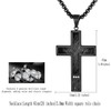 XIEXIELA Men's Brushed Cross Pendant Necklace with Stainless Steel Chain