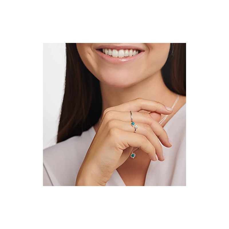 THOMAS SABO TR2344-405-17 Women's Ring Turquoise Stone with White Stones