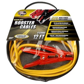 Road Power 84678802 12-Feet 8-Gauge Medium-Duty Booster Car Battery Jumper Cable Foot Yellow