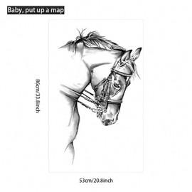 WOHAHA Black and White Stallion Wall Stickers Safari Animals Wall Decals Living Room Wall Decor Peel and Stick Removable Wall Murals Wild Jungle Animals Wall Art Decor