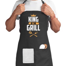 Gift for your Daddy this Father's Day! Funny Quote King Of The Grill Kitchen Chef BBQ Grill Aprons For Men Ideal Gift For Fathers Day, Christmas, Birthday