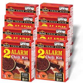 Wick Fowler's 2-Alarm Chili Kit, Texas Style Chili Seasoning Mix with Individual Packs of Spices, 3.3oz Box (Pack of 8)