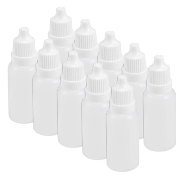 uxcell Plastic Dropper Bottle, 15ml/0.5oz Small Mouth Drop Bottles Empty