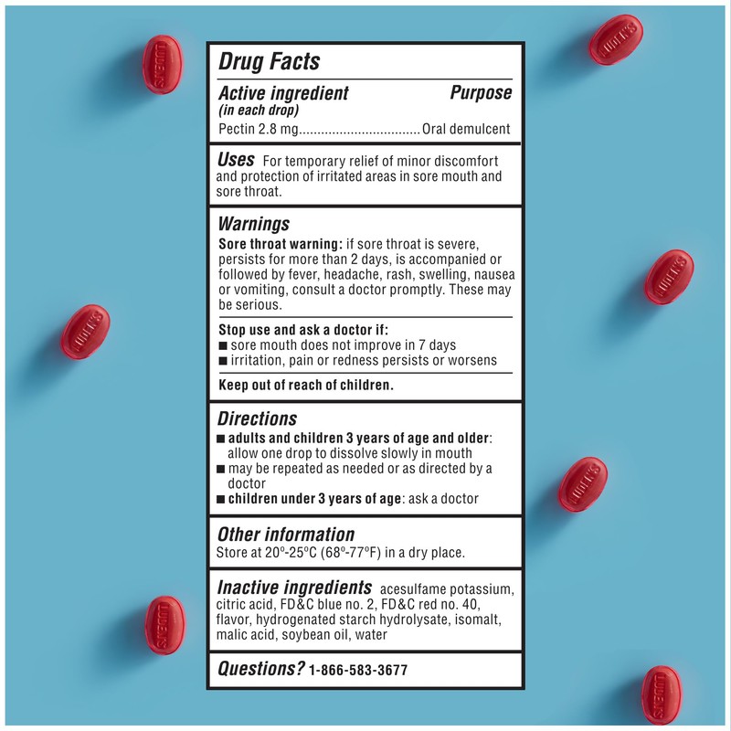 Luden's Sugar Free Wild Cherry Throat Drops, Sore Throat Relief,