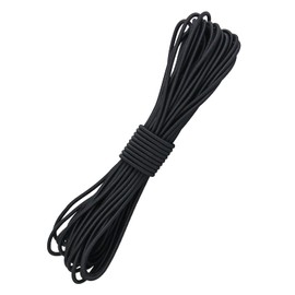 Rubber Rope 3 mm 12 m, Black Expander Rope, Tarpaulin Rope, Weatherproof Tension Rope, Rubber Cord, Rubber Cord for DIY Crafts, Sewing, Luggage, Camping (Black, 3 mm x 12 m)