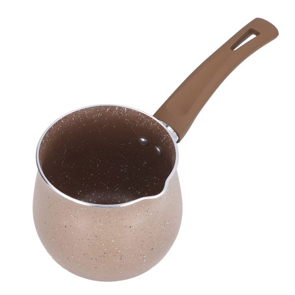TOPINCN Melting Pot 10 cm with Single Handle, Mini Milk Pot for Cooking Sticky Sauces Heat Milk Pots Pots Pans (Coffee)