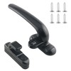 WHYHKJ Black Aluminum Alloy Door Window Locking Pulls Interior and