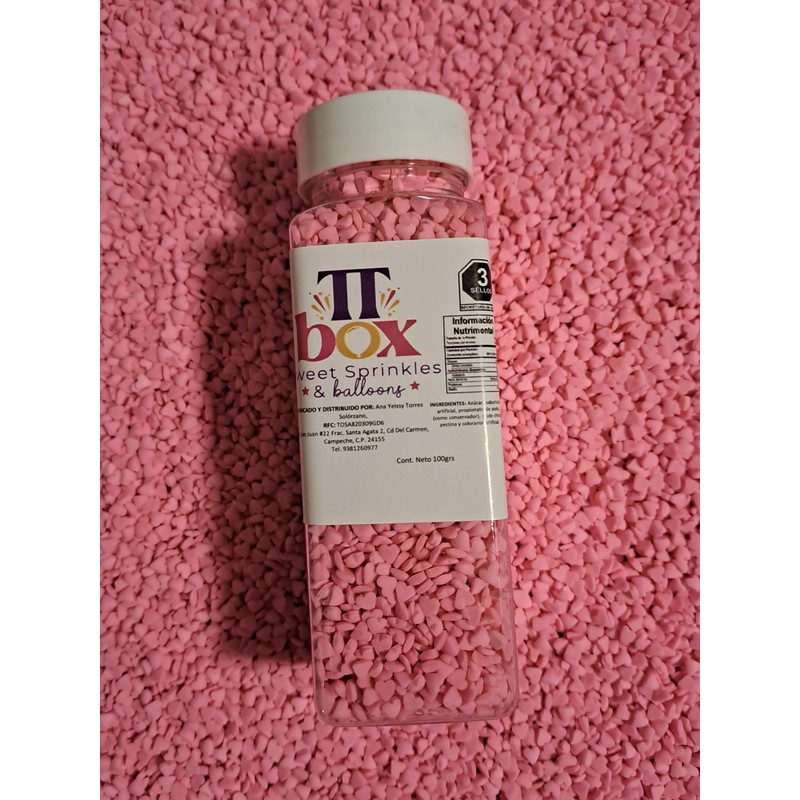 Sprinkles Confeti Comestible San Valentín, 100 gr, Corazones, Rosa, Rojo,
